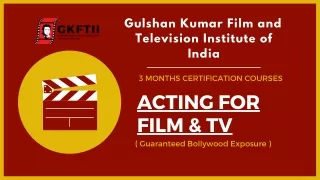Acting for Film & TV -  3 Months Certification courses