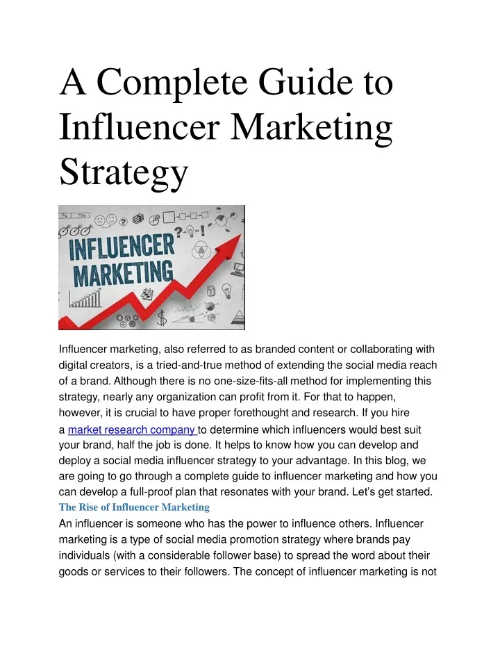 a complete guide to influencer marketing strategy