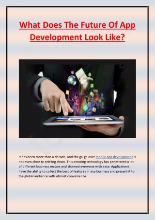 what does the future of app development look like