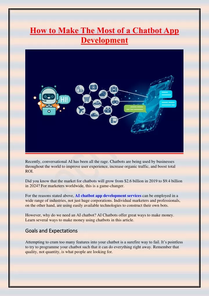 how to make the most of a chatbot app development