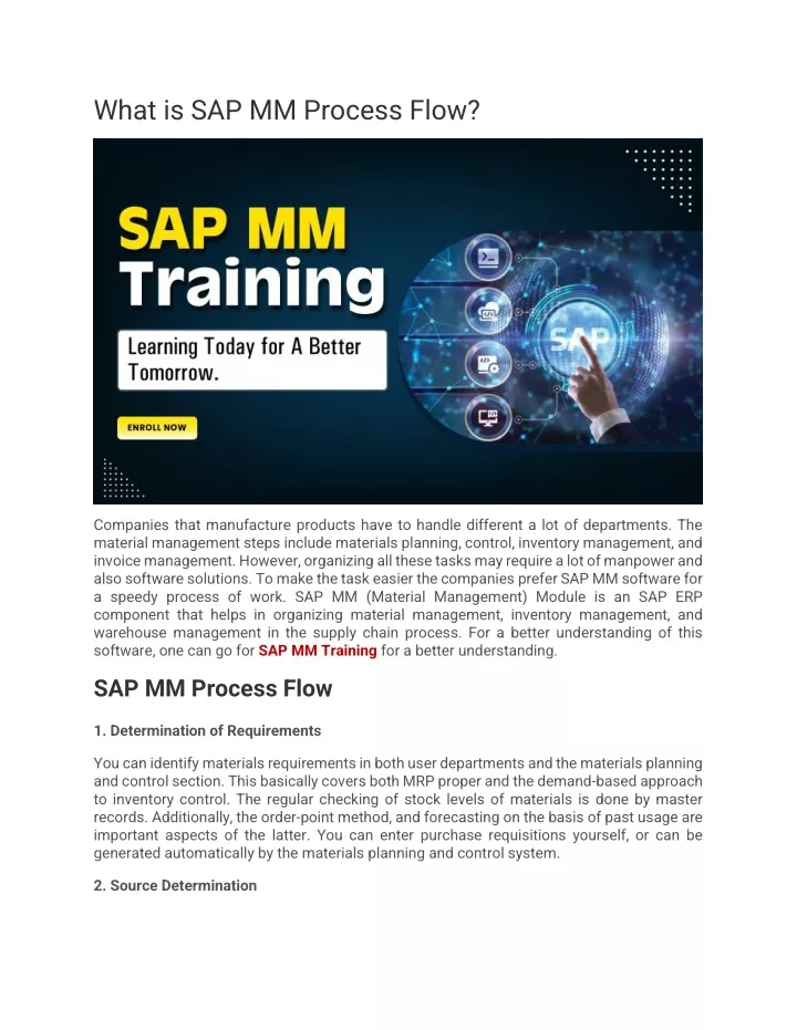 what is sap mm process flow
