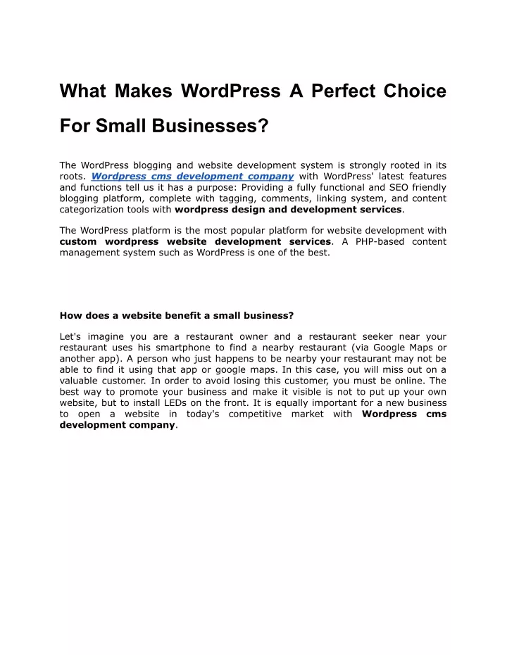 what makes wordpress a perfect choice