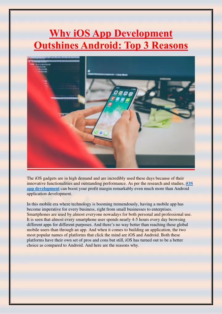 why ios app development outshines android