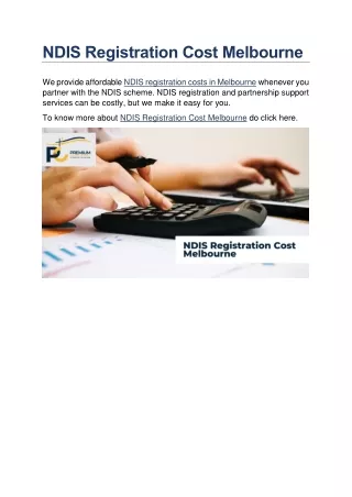 NDIS Registration Cost Melbourne