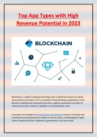 top app types with high revenue potential in 2023