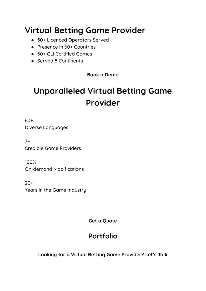 virtual betting game provider 50 licenced