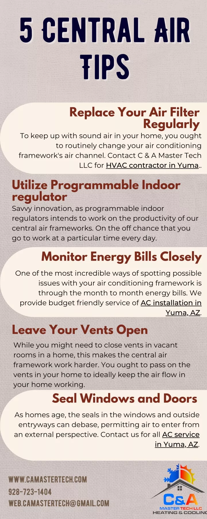 5 central air 5 central air tips tips