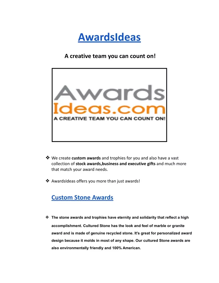 awardsideas