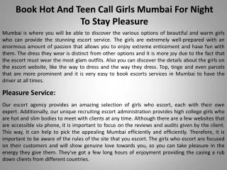 Book Hot And Teen Call Girls Mumbai For Night To Stay Pleasure