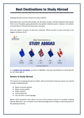 Best Destinations to Study Abroad