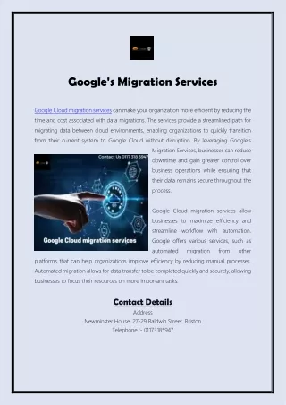 Google Cloud migration services