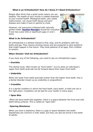 What is an Orthodontist? How do I Know if I Need Orthodontics?