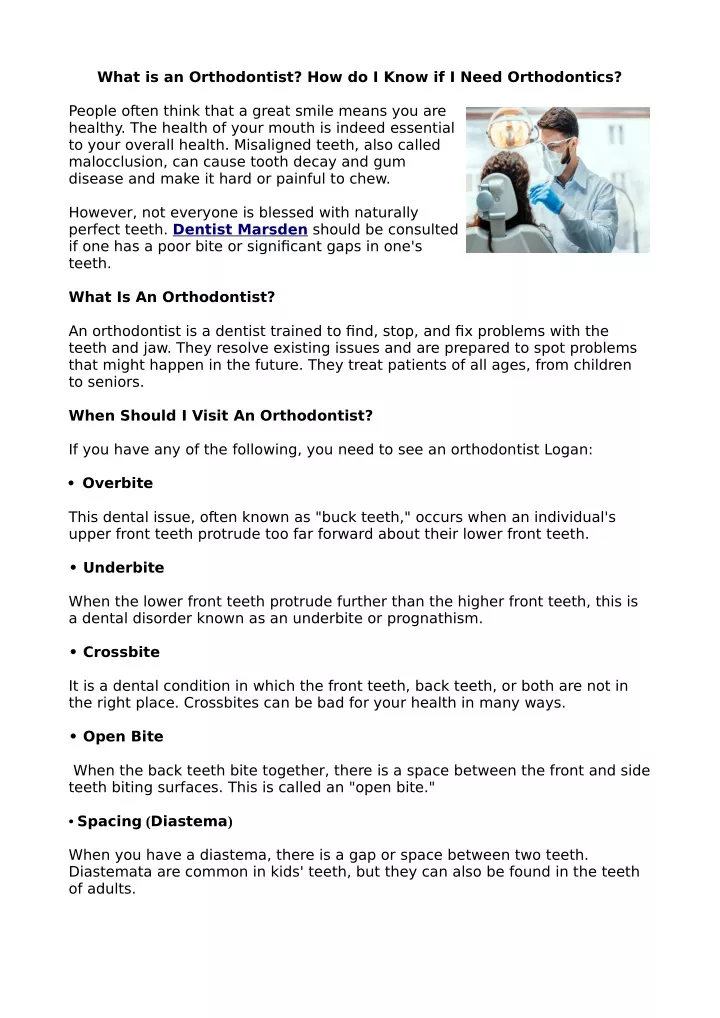 what is an orthodontist how do i know if i need