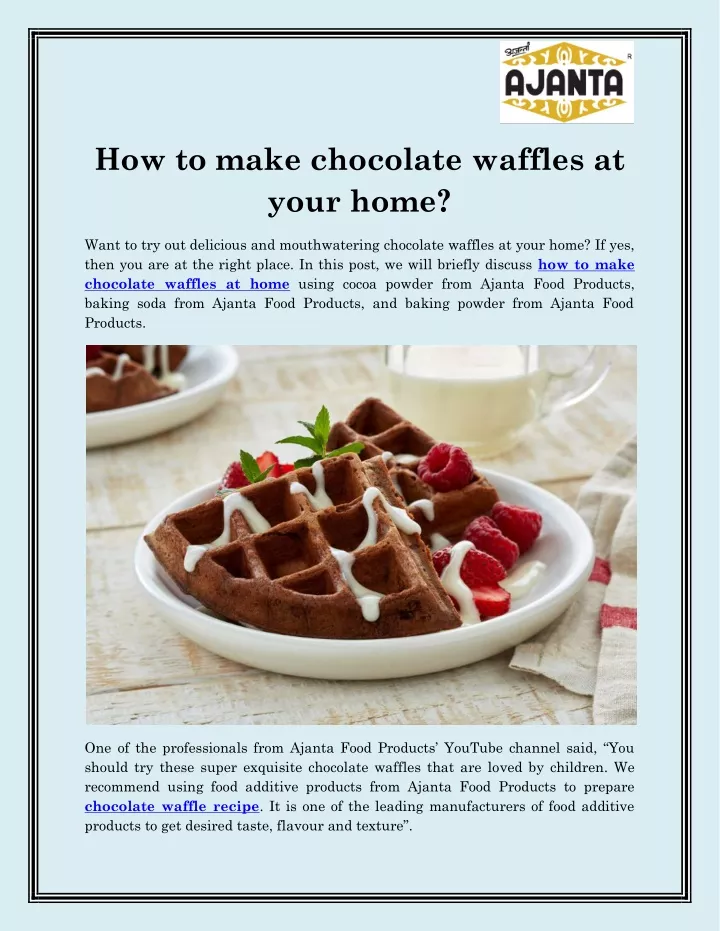 how to make chocolate waffles at your home