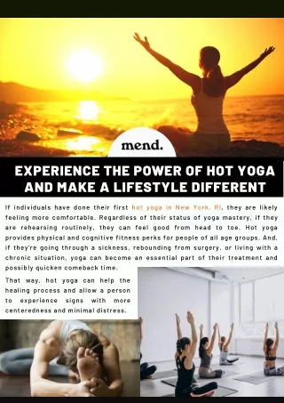 Experience the Power of Hot Yoga and Make a Lifestyle Different