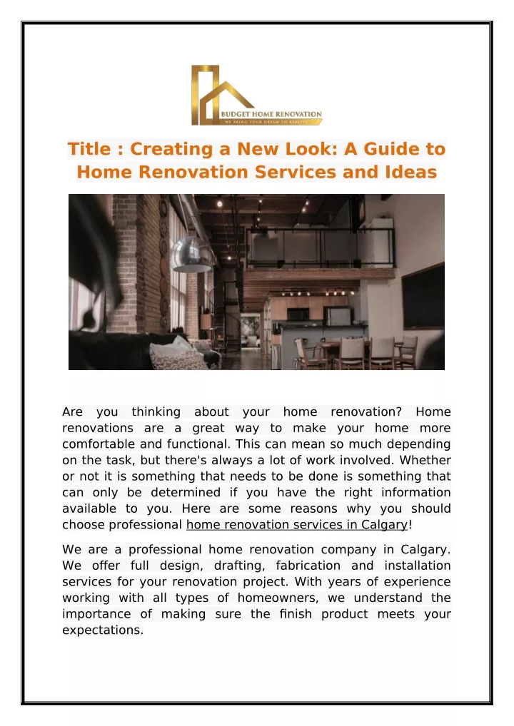 title creating a new look a guide to home