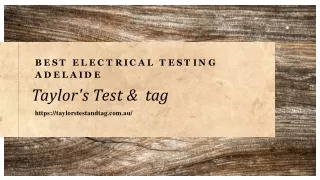 Electrical Testing Adelaide | Taylor's Test & tag in Australia