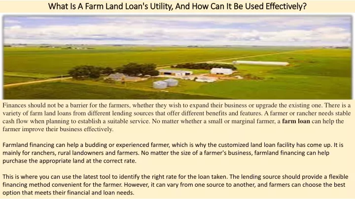 ppt-what-is-a-farm-land-loan-s-utility-and-how-can-it-be-used