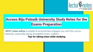 Access Biju Patnaik University Study Notes for the Exams Preparation