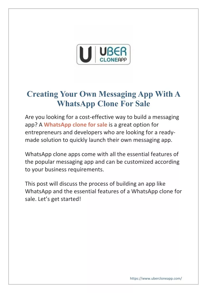 creating your own messagingapp witha whatsapp