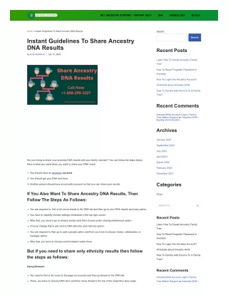 Instant Guidelines To Share Ancestry DNA Results