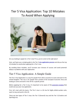 tier 5 visa application top 10 mistakes to avoid