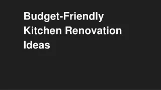 Budget-Friendly Kitchen Renovation Ideas
