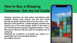 How to Buy a Shipping Container: Get the full Guide