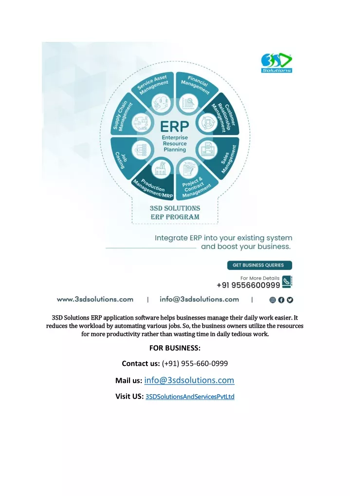 3sd solutions erp application software helps