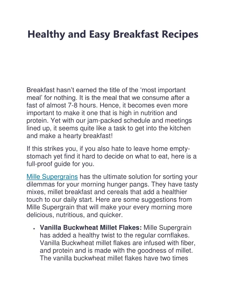 healthy and easy breakfast recipes breakfast hasn