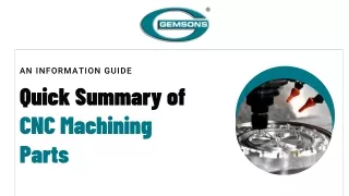 Quick Summary of CNC Machining Parts