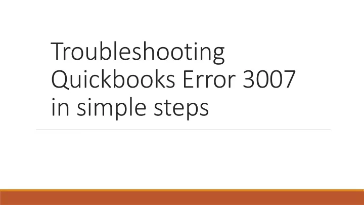 troubleshooting quickbooks error 3007 in simple