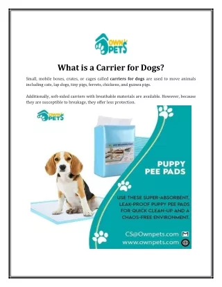 what is a carrier for dogs