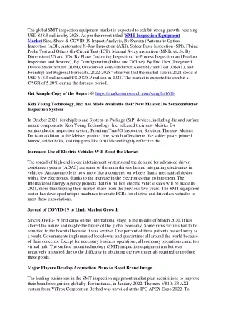 SMT Inspection Equipment Market Current Outlook Of Industry & Forecast 2023-2030