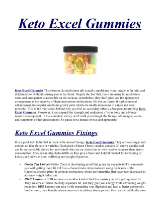 Official# Keto Excel Gummies Shark Tank Truth
