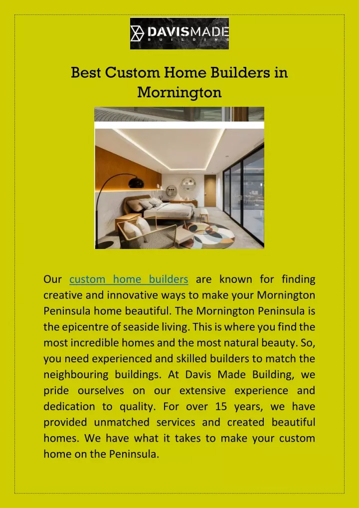 best custom home builders in mornington