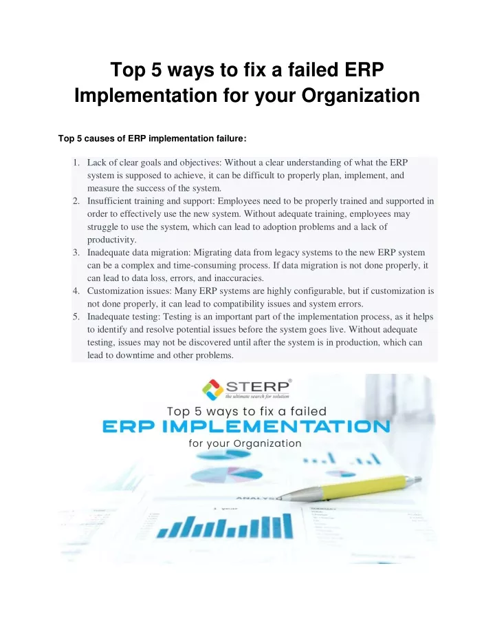 top 5 ways to fix a failed erp implementation