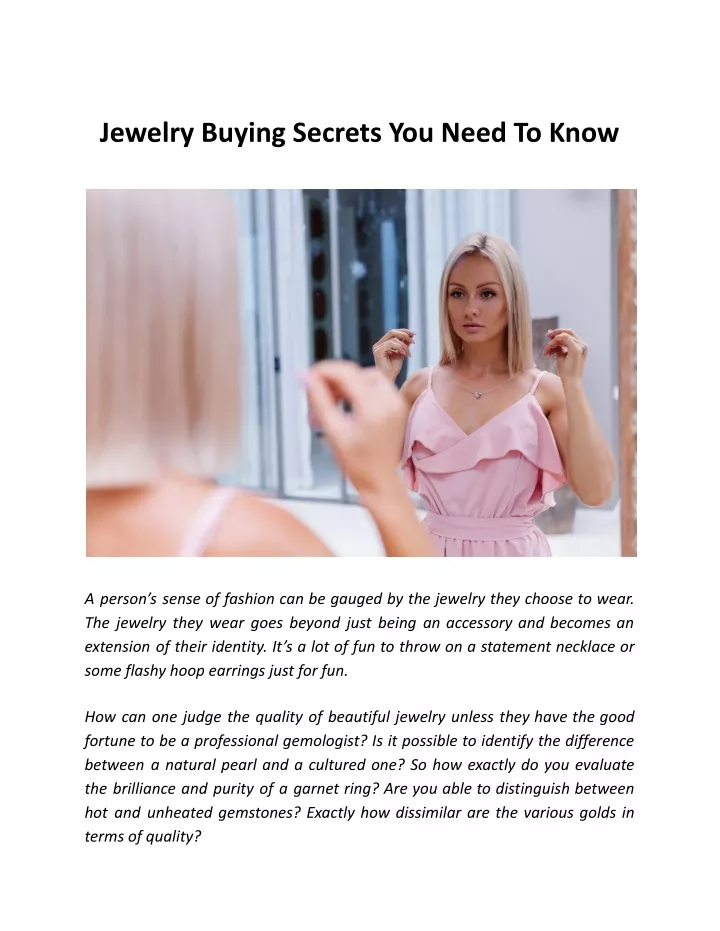 jewelry buying secrets you need to know