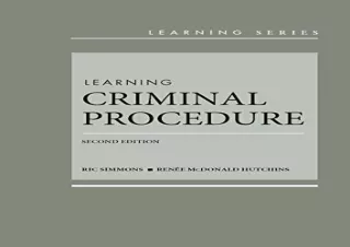 download book [pdf] Learning Criminal Procedure (Learning Series)