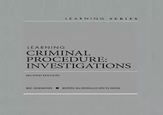 download free [pdf] Learning Criminal Procedure: Investigations (Learning Series