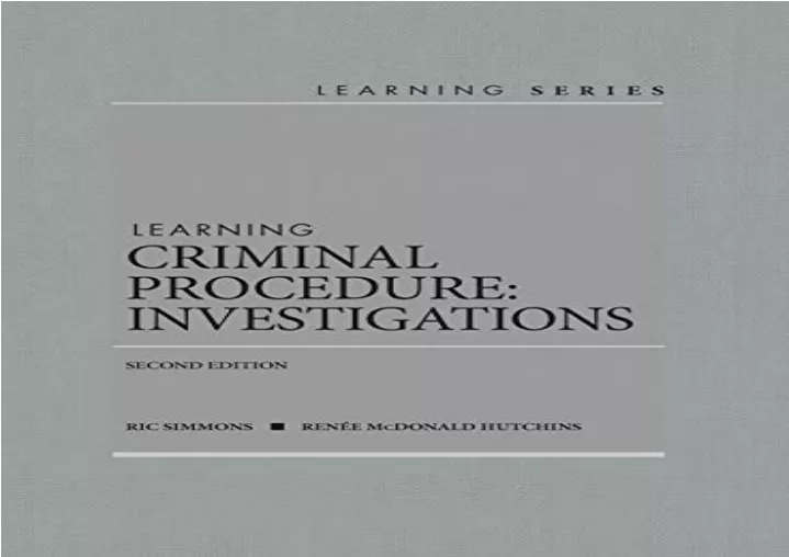 PPT - download free [pdf] Learning Criminal Procedure: Investigations ...