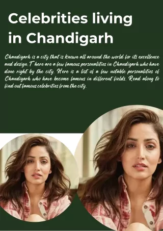 Celebrities Living in Chandigarh by  Mohit Bansal Chandigarh