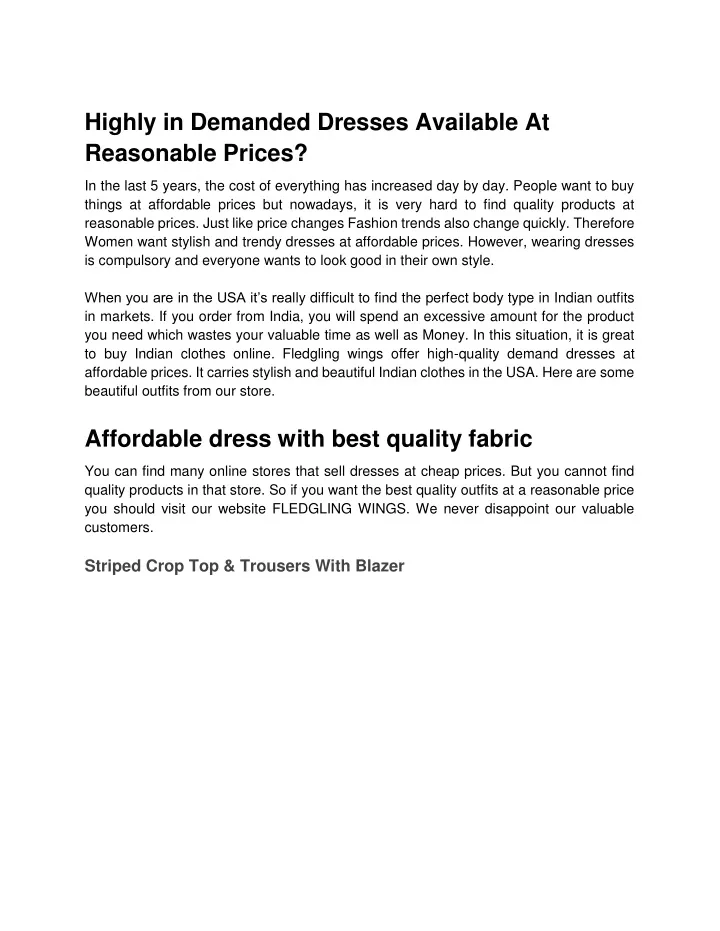 highly in demanded dresses available