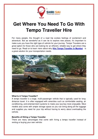 get where you need to go with tempo traveller hire