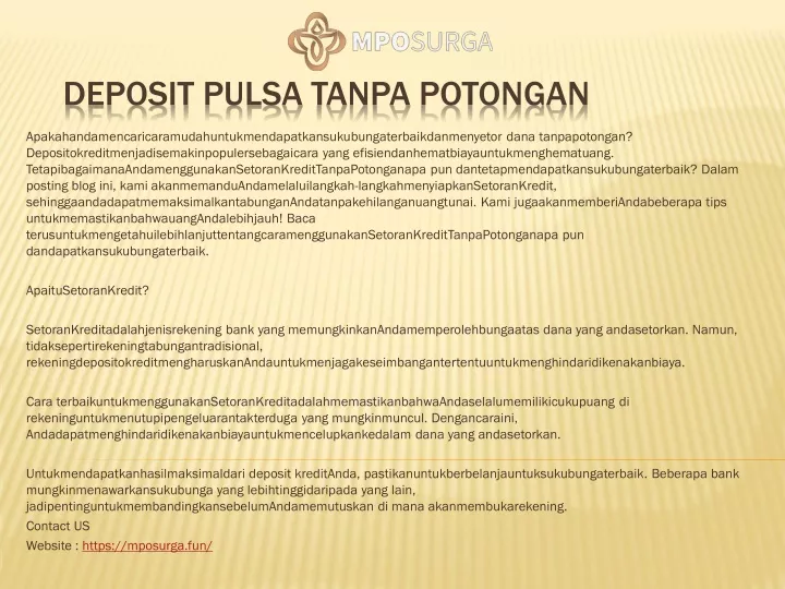 deposit pulsa tanpa potongan