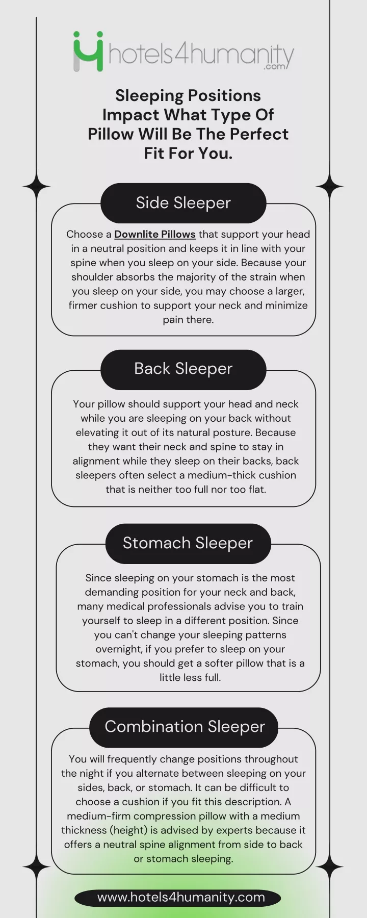 sleeping positions impact what type of pillow