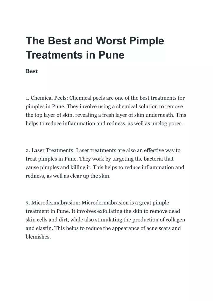 the best and worst pimple treatments in pune