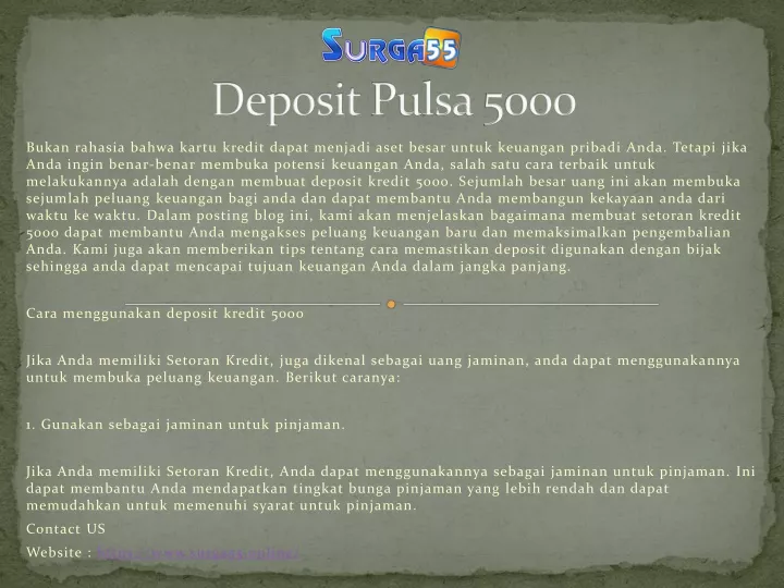 deposit pulsa 5000