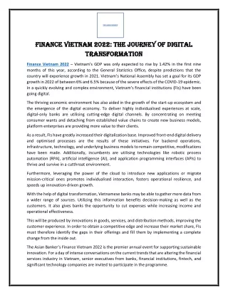 Finance Vietnam 2022 The Journey of Digital Transformation