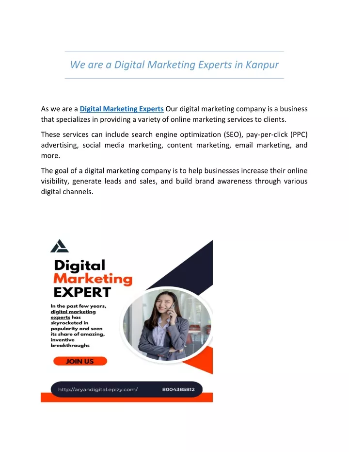 we are a digital marketing experts in kanpur